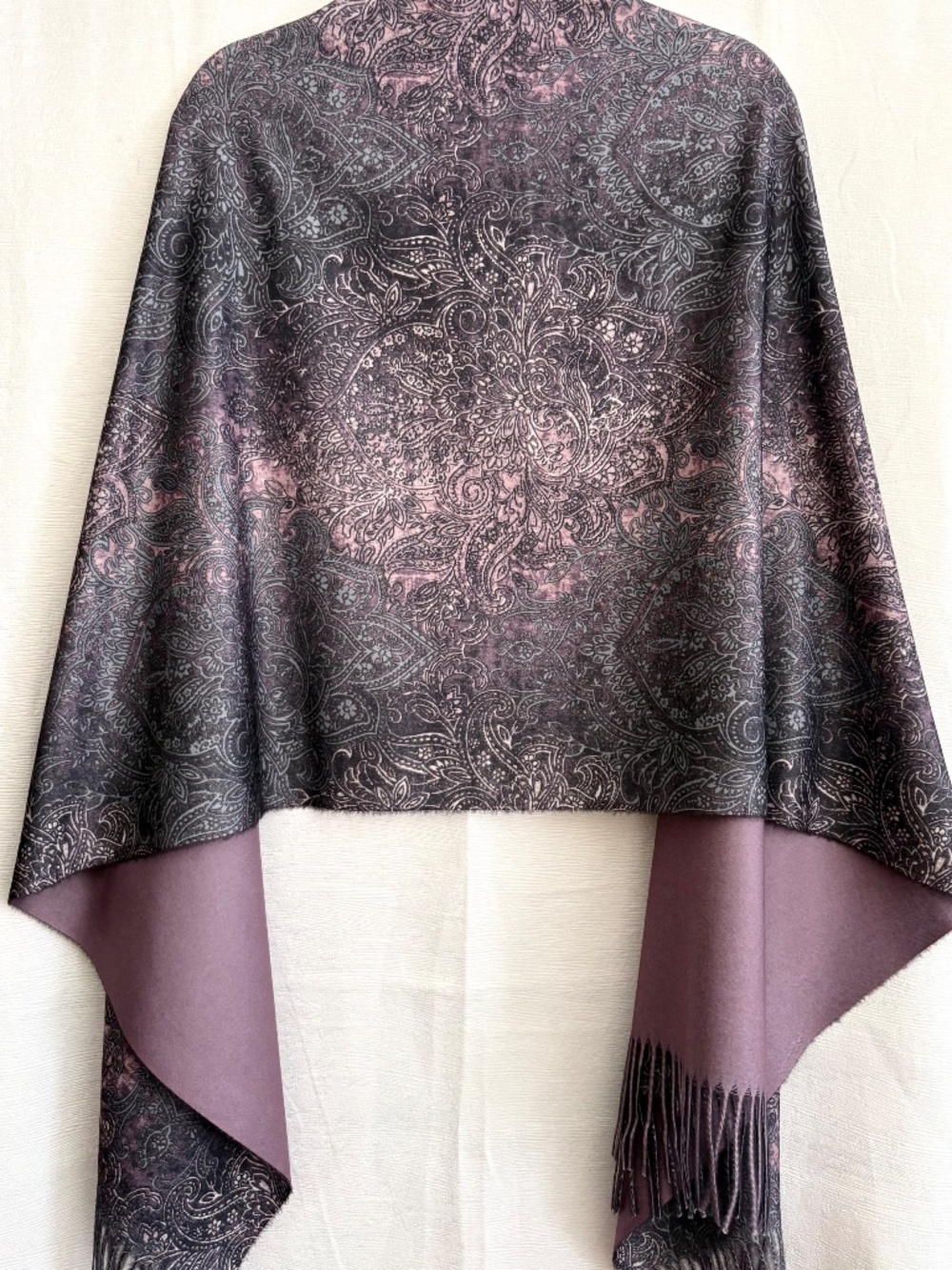 Purple Two Side Large Scarf, Wool Shawl, Warm Pashmina, Winter Accessories NEW